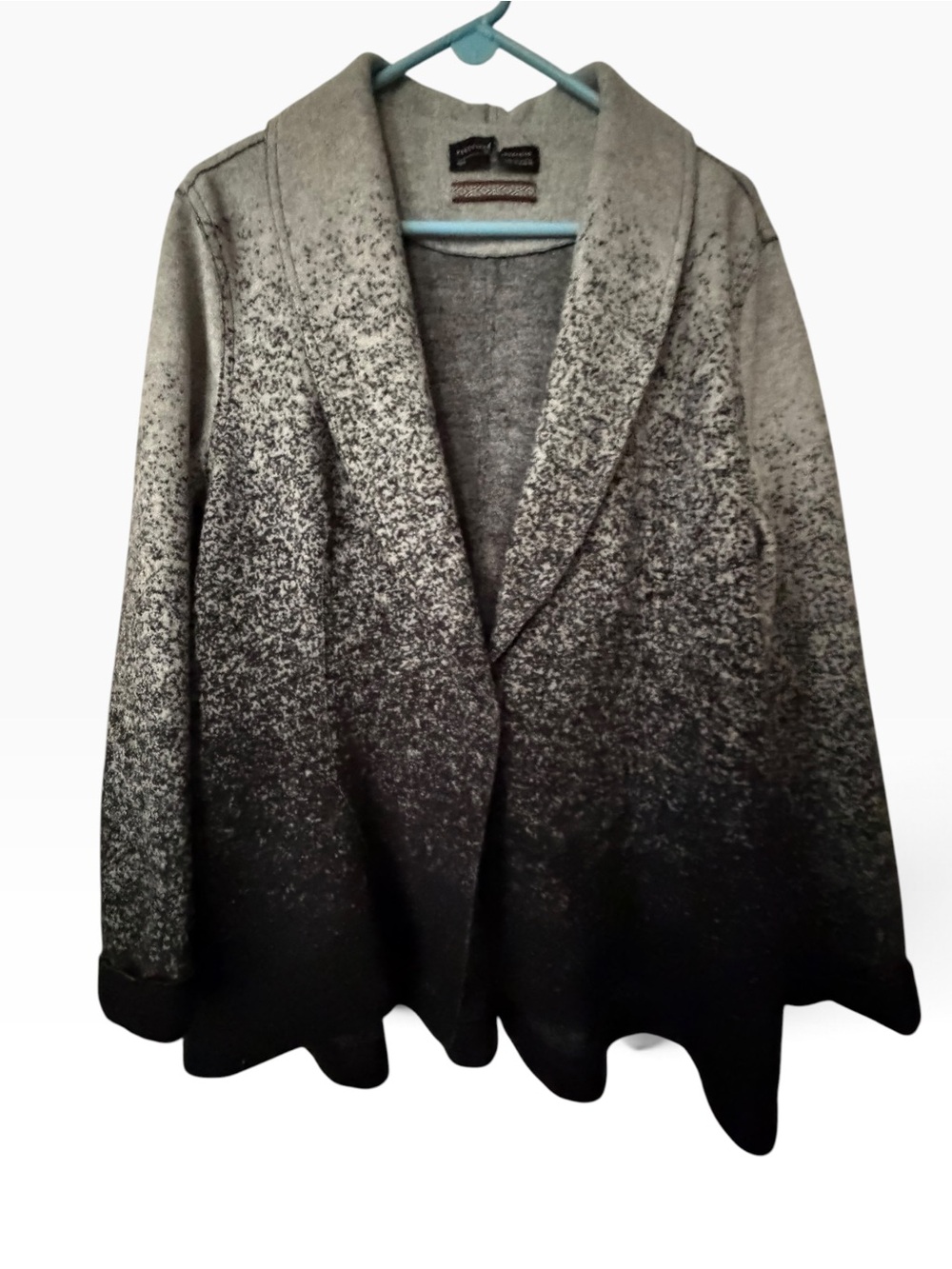 PERUVIAN CONNECTION Women’s Single Snap Ombré Sweater Jacket Size 18 Wool